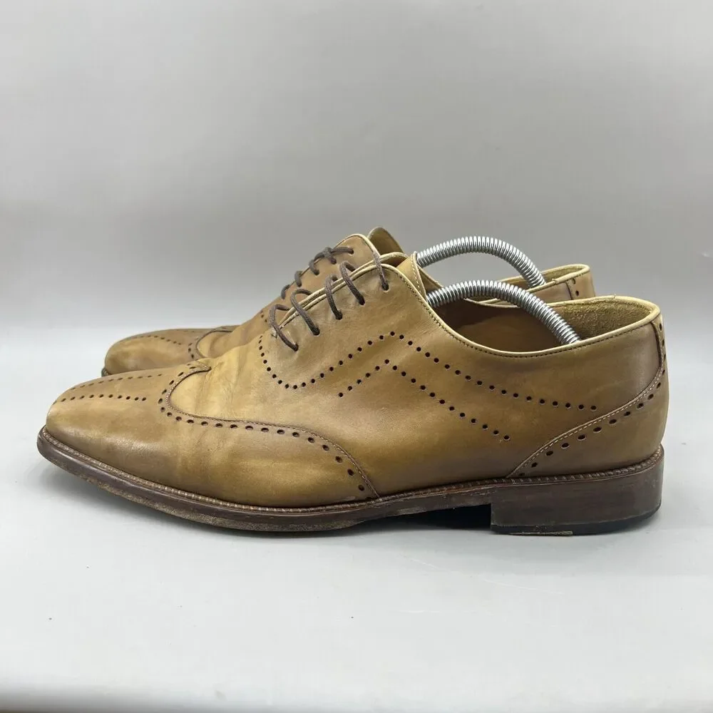 Mezlan Alexander Oxford‎ Shoes Men Size 11 M Tan Brown Wingtip Lace Up Low Dress